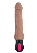 Load image into Gallery viewer, Natural Realskin Hot Cock 3 Rechargeable Warming Dildo - Chocolate - 8in
