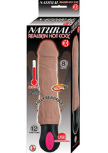 Load image into Gallery viewer, Natural Realskin Hot Cock 3 Rechargeable Warming Dildo - Chocolate - 8in
