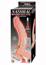 Load image into Gallery viewer, Natural Realskin Hot Cock Curved Warming Rechargeable Dildo - Vanilla - 8in
