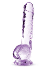 Load image into Gallery viewer, Naturally Yours Crystalline Dildo 8in - Amethyst - Purple
