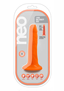 Neo Dual Density Dildo - Neon Orange/Orange - 6in