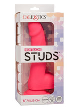 Load image into Gallery viewer, Neon Silicone Studs Dildo - Pink - 6in
