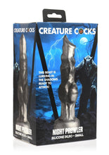 Load image into Gallery viewer, Night Prowler Silicone Dildo - Black/Silver - Small
