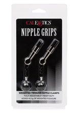 Load image into Gallery viewer, Nipple Grips Weighted Tweezer Nipple Clamps - Black/Silver
