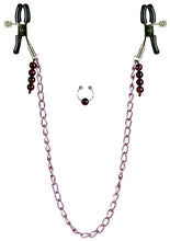 Load image into Gallery viewer, Nipple Play Purple Chain Nipple Clamps - Purple
