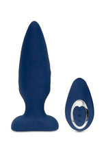 Load image into Gallery viewer, Nu Sensuelle Andii Rechargeable Silicone Plug with Roller Motion - Blue/Navy Blue
