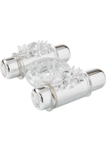 Load image into Gallery viewer, Nu Sensuelle Double Action Bullet Ring Rechargeable Vibrating Cock Ring - Clear
