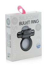 Load image into Gallery viewer, Nu Sensuelle Silicone Bullet Ring Rechargeable Vibrating Cock Ring - Black
