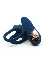 Load image into Gallery viewer, Nu Sensuelle Silicone Bullet Ring Xlr8 Rechargeable Vibrating Cock Ring with Remote Control - Blue/Navy Blue
