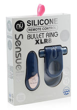 Load image into Gallery viewer, Nu Sensuelle Silicone Bullet Ring Xlr8 Rechargeable Vibrating Cock Ring with Remote Control - Blue/Navy Blue
