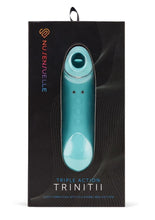 Load image into Gallery viewer, Nu Sensuelle Trinitii Triple Action Rechargeable Silicone Vibrator - Blue/Electric Blue
