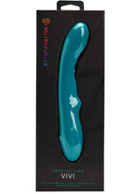Load image into Gallery viewer, Nu Sensuelle Vivi Rechargeable Silicone Double Tapping Vibe with Clitoral Stimulation - Emerald/Green

