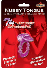 Load image into Gallery viewer, Nubbie Tongue Vibrating Silicone Cock Ring Waterproof - Purple

