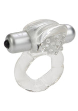 Load image into Gallery viewer, Nubby Lover's Delight Vibrating Cock Ring Cock Ring with Clitoral Stimulation - Clear
