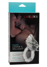 Load image into Gallery viewer, Nubby Lover's Delight Vibrating Cock Ring Cock Ring with Clitoral Stimulation - Clear
