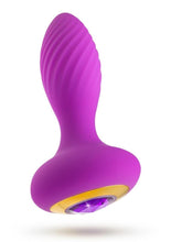 Load image into Gallery viewer, Oh My Gem Charm Rechargeable Silicone Anal Plug - Amethyst - Purple
