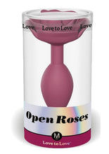 Load image into Gallery viewer, Open Roses Silicone Anal Plug - Plum Star/Purple - Medium
