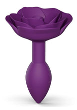 Load image into Gallery viewer, Open Roses Silicone Anal Plug - Purple/Purple Rain - Small
