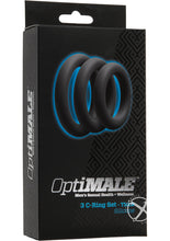 Load image into Gallery viewer, Optimale 3 C-Ring Set Silicone Cock Ring Thick - Grey/Slate - 3 Piece Kit
