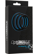 Load image into Gallery viewer, Optimale 3 C-Ring Set Silicone Cock Ring Thin - Black - 3 Piece Kit
