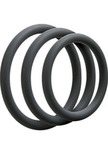 Load image into Gallery viewer, Optimale 3 C-Ring Set Silicone Cock Ring Thin - Grey/Slate - 3 Piece Kit
