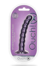 Load image into Gallery viewer, Ouch! Beaded G-Spot Silicone Dildo 6.5in - Metallic - Purple

