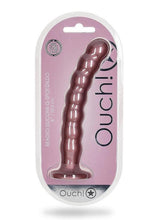 Load image into Gallery viewer, Ouch! Beaded G-Spot Silicone Dildo 8in - Metallic - Rose Gold
