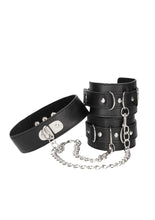 Load image into Gallery viewer, Ouch! Bonded Leather Collar with Hand Cuffs and Leash

