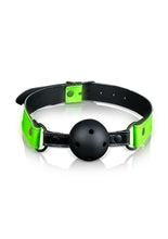 Load image into Gallery viewer, Ouch! Breathable Ball Gag - Black/Glow In The Dark/Green
