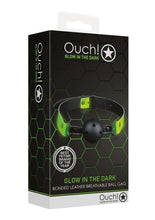 Load image into Gallery viewer, Ouch! Breathable Ball Gag - Black/Glow In The Dark/Green
