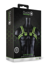 Load image into Gallery viewer, Ouch! Buckle Harness - Black/Glow In The Dark/Green - Medium/Small
