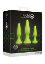 Load image into Gallery viewer, Ouch! Butt Plug - Glow In The Dark/Green - Set
