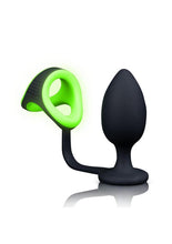 Load image into Gallery viewer, Ouch! Butt Plug with Cock Ring and Ball Strap Silicone - Glow In The Dark/Green
