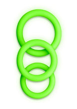 Load image into Gallery viewer, Ouch! Cock Ring Silicone - Glow In The Dark/Green - 3pc/Set
