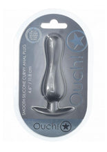 Load image into Gallery viewer, Ouch! Curvy Anal Plug Silicone - Grey/Gun Metal
