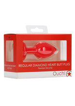 Load image into Gallery viewer, Ouch! Diamond Heart Butt Plug - Regular - Red

