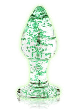Load image into Gallery viewer, Ouch! Glass Butt Plug - Glow In The Dark/Green - Large
