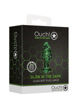Load image into Gallery viewer, Ouch! Glass Butt Plug - Glow In The Dark/Green - Large
