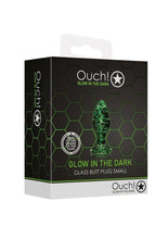 Load image into Gallery viewer, Ouch! Glass Butt Plug - Glow In The Dark/Green - Small

