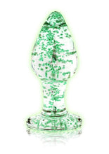 Load image into Gallery viewer, Ouch! Glass Butt Plug - Glow In The Dark/Green - Small
