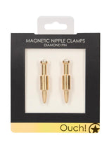 Load image into Gallery viewer, Ouch! Magnetic Nipple Clamps Diamond Pin - Gold
