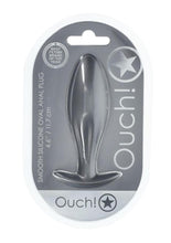 Load image into Gallery viewer, Ouch! Oval Anal Plug Silicone - Grey/Gun Metal
