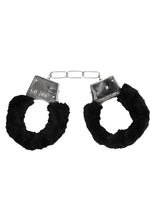Load image into Gallery viewer, Ouch! Pleasure Furry Hand Cuffs with Quick Release Button - Black
