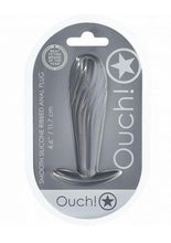 Load image into Gallery viewer, Ouch! Ribbed Anal Plug Silicone - Grey/Gun Metal

