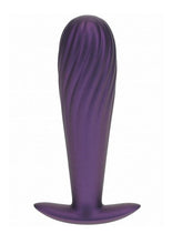 Load image into Gallery viewer, Ouch! Ribbed Anal Plug Silicone - Metallic - Purple
