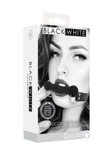 Load image into Gallery viewer, Ouch! Silicone Bit Gag with Adjustable Bonded Leather Straps - Black
