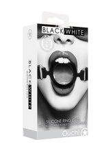 Load image into Gallery viewer, Ouch! Silicone Ring Gag with Adjustable Bonded Leather Straps - Black
