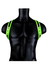 Load image into Gallery viewer, Ouch! Sling Harness - Black/Glow In The Dark/Green - Large/XLarge
