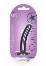 Load image into Gallery viewer, Ouch! Smooth G-Spot Silicone Dildo 5in - Metallic - Purple
