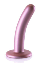 Load image into Gallery viewer, Ouch! Smooth G-Spot Silicone Dildo 5in - Metallic - Rose Gold
